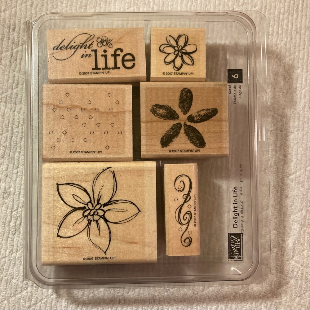 2007 ‘Delight In Life’ Stampin! Up 6 piece rubber stamp set